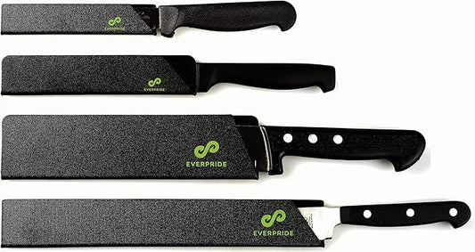 EVERPRIDE Chef Knife Sheath Set (4-Piece Set) Universal Blade Edge Cover Guards for Chef’s and Kitchen Knives – Durable, BPA-Free, Felt Lined, Sturdy ABS Plastic – Knives Not Included