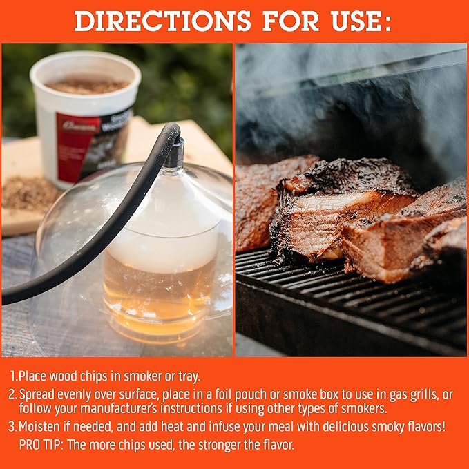 Camerons All Natural Extra Fine Hickory BBQ Wood Chips for Smokers (1 Pint, 0.473L)- Kiln Dried Wood Sawdust Shavings for Cocktail Smoking Guns, Stovetop Smokers, Smoke Boxes - Barbecue Grilling Gifts