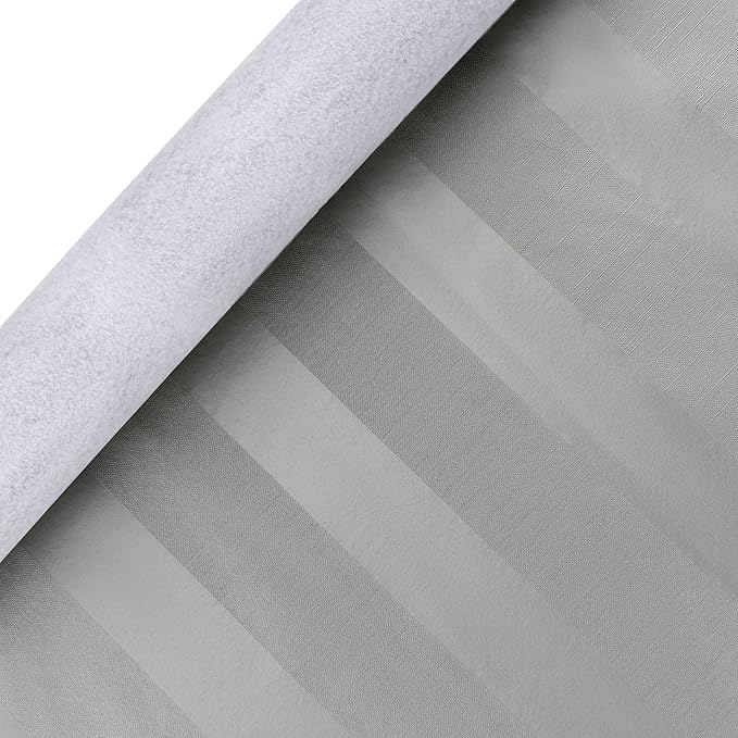 Luxury Table Protector Pad, 2 in 1 Table pad + Great Looking Tablecloth - Heat Resistant, Spill & Stain Proof - Flannel Backing (54x90, Silver - Silk Stripe)