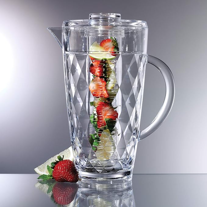 Prodyne Acrylic Diamond-Cut 70 oz. Fruit Infusion Pitcher