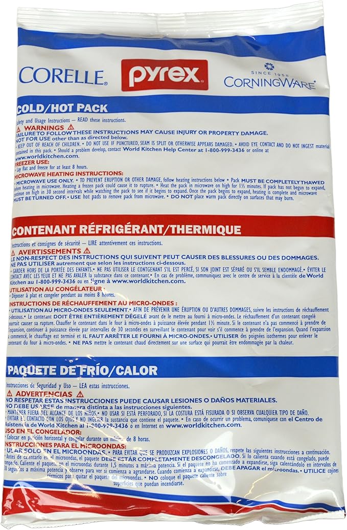Pyrex Ice Pack - Large Cold/Hot Pack - Original Genuine Pyrex (2-Pack)