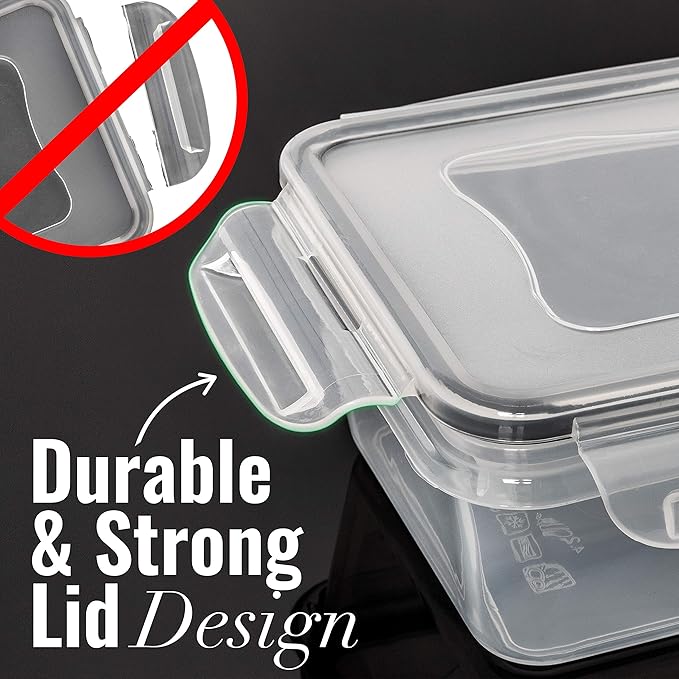 fullstar 20-Piece Plastic Food Storage Containers with Lids (10 Containers & 10 Lids) - Leakproof, BPA-Free, Meal Prep Containers, Reusable Lunch Storage Set for Kitchen Organization (Pack of 20)