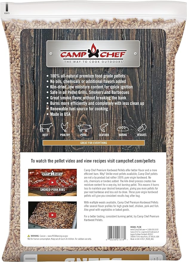 Camp Chef PLCY Cherry Premium Hardwood Smoking Cooking Pellets, 20-Pound