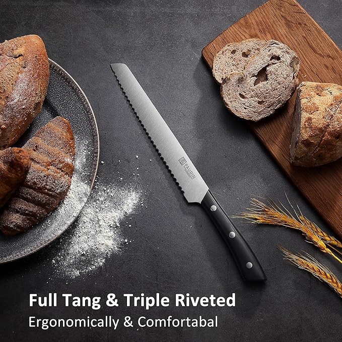 PAUDIN Kitchen Knife Set, 5 Pieces Knives Set for kitchen, Ultra Sharp Kitchen Knives, High Carbon Stainless Steel Knife Set, Precise Cutting with Ergonomic Handle