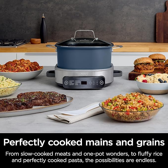 Ninja 10-in-1 Everyday PossibleCooker™ Pro 6.5QT, 8 Cooking Functions, One-Pot Cooking, Replaces 10 Cooking Tools, Faster Cooking, Family-Sized Capacity, Adjustable Temp Control, MC1101, Midnight Blue