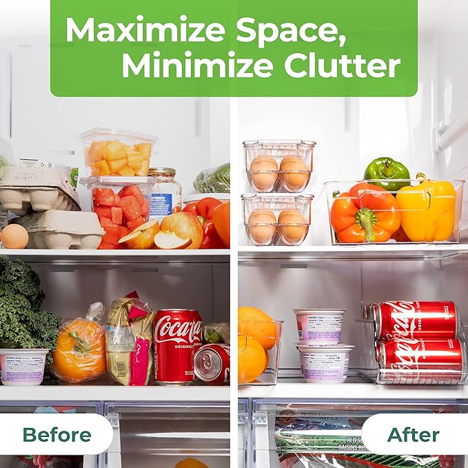 Greenco Soda Can Organizer for Refrigerator, Durable Handles, 1 Pack | Fridge Soda Can Organizer | Soda Can Holders for Fridge | Soda Can Dispenser for Refrigerator | Drinks, Kitchen Organization