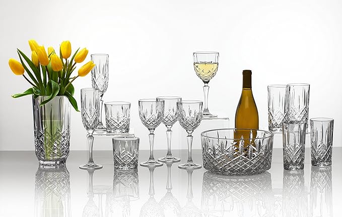 Marquis by Waterford 165118 Markham Double Old Fashioned Glasses, Set of 4, Clear Crystalline, 3.75 inches (H) x 3.3 inches (W) 11oz