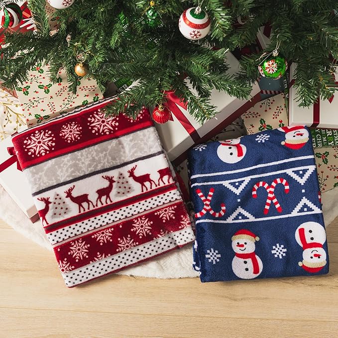 PAVILIA Premium Christmas Sherpa Throw Blanket | Christmas Decoration Reindeers, Fleece, Plush, Warm, Cozy Reversible Microfiber Holiday Blanket 60x80