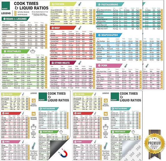 Instant Pot Cheat Sheet Magnet Set Accessories Quick Reference Guide - Healthy Handy Kitchen Recipe Cookbook