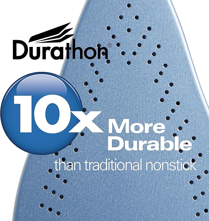 Hamilton Beach Steam Iron & Vertical Steamer for Clothes with Scratch-Resistant Durathon Soleplate, 8' Retractable Cord, 3-Way Auto Shutoff, Anti-Drip, 1500 Watts, Blue (Pack of 2)