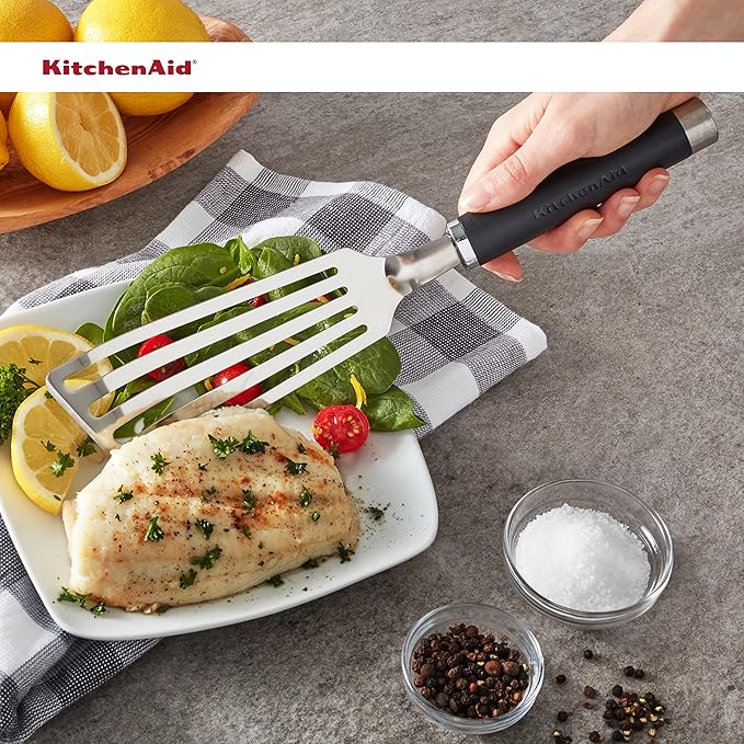 KitchenAid KO024OHOBA Gourmet Stainless Steel Flex Turner,Black (Pack of 12)