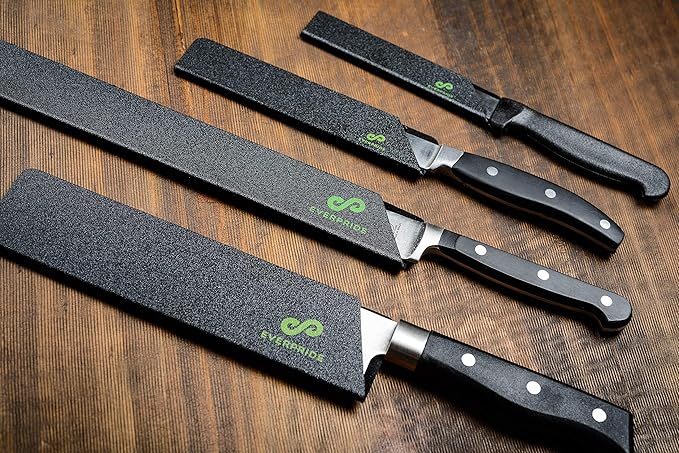 EVERPRIDE Chef Knife Sheath Set (4-Piece Set) Universal Blade Edge Cover Guards for Chef’s and Kitchen Knives – Durable, BPA-Free, Felt Lined, Sturdy ABS Plastic – Knives Not Included