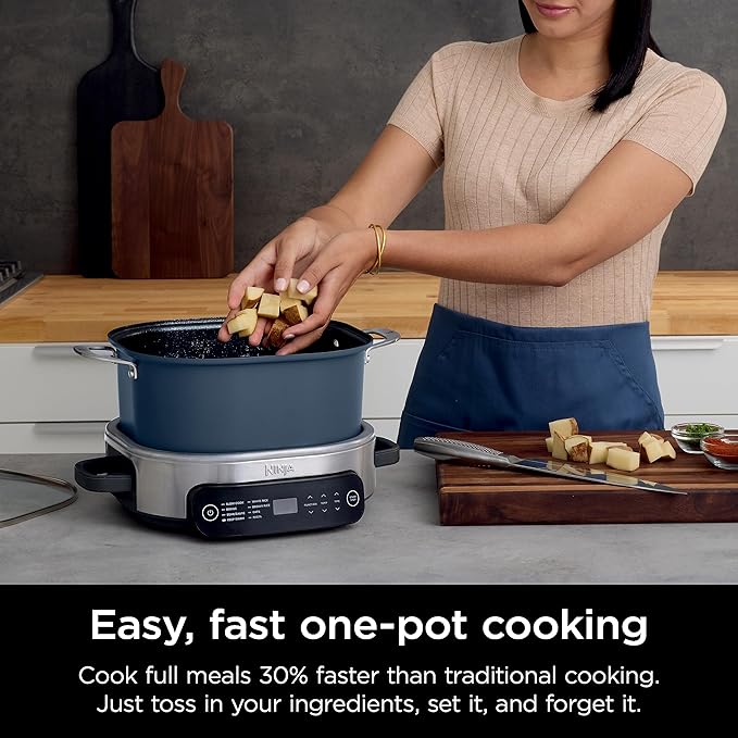 Ninja 10-in-1 Everyday PossibleCooker™ Pro 6.5QT, 8 Cooking Functions, One-Pot Cooking, Replaces 10 Cooking Tools, Faster Cooking, Family-Sized Capacity, Adjustable Temp Control, MC1101, Midnight Blue