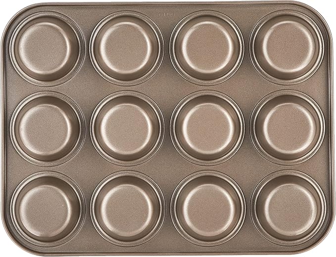 Cuisinart Chef's Classic Nonstick Bakeware 12-Cup Muffin Pan, Champagne