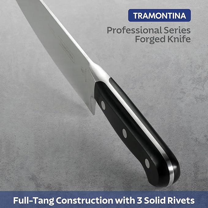 Tramontina Pro Series Forged 8-Inch Carving Knife, Stain-free High-Carbon Steel Kitchen Knives for Slicing Brisket and other Meats