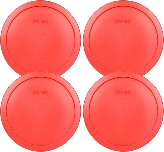 Pyrex 7402-PC 6/7 Cup Red BPA-Free Plastic Lid (4-Pack) - Made in USA