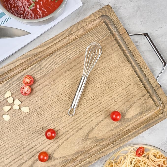 Restaurantware-German Standard 7.3 Inch French Whisk, 1 Dishwashable Kitchen Wire Whisk - Ergonomic Handle, Durable, Stainless Steel French Whip, For Blending, Stirring, Mixing Of Ingredients
