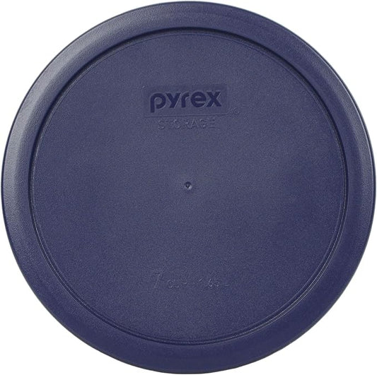 Pyrex 7402-PC 6/7 Cup Dark Blue Round Plastic Food Storage Replacement Lid - Made in USA