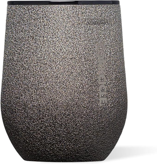 Corkcicle Stemless Wine Tumbler - Keeps Drinks Cold for 6 Hours - Triple-Insulated Stainless Steel - Non-Slip Base - Summer Drinkware Gift - Keeps Drinks Ice Cold - 12 oz - Steel Shadow
