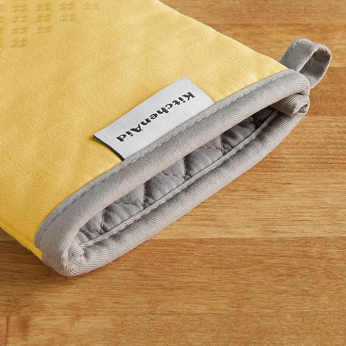 KitchenAid Asteroid Oven Mitt Set, 7"x12.5", Buttercup Yellow, 2 Piece