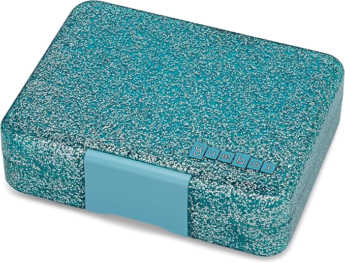 Yumbox Snack Box – Leakproof, BPA-Free, 3-Compartment Snack Container for Kids & Adults – Portable, Lightweight & Easy to Clean – Ideal for Fruits, Veggies, Crackers & Dips (Glitter Blue)