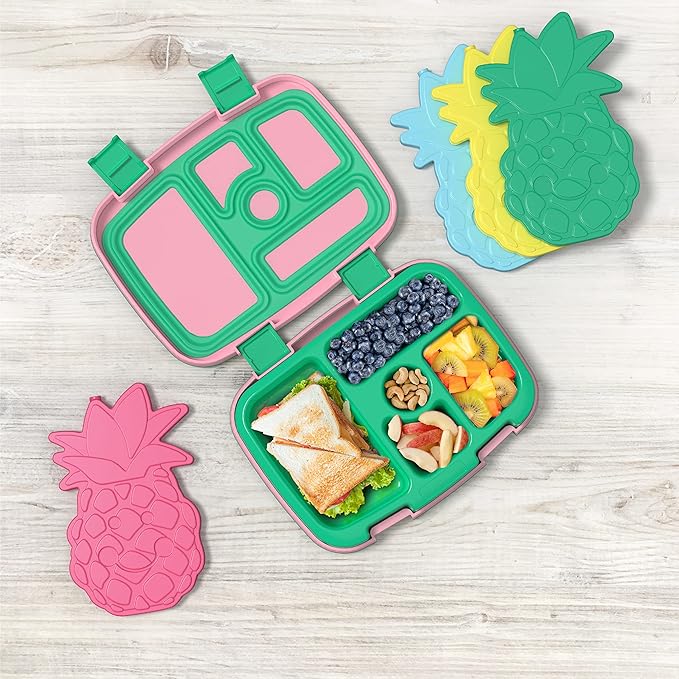 Bentgo Buddies Reusable Ice Packs - Slim Ice Packs for Lunch Boxes, Lunch Bags, and Coolers - Multicolored 4-Pack (Pineapple)