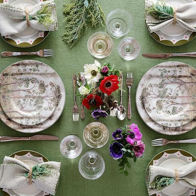 Spode Kit Kemp 11" Tall Trees Dinner Plate | Enchanted Forest Design | Stylish Table Setting | Porcelain | Dishwasher and Microwave Safe | Ideal for Pasta, Meat, Vegetables | Home & Gathering Use