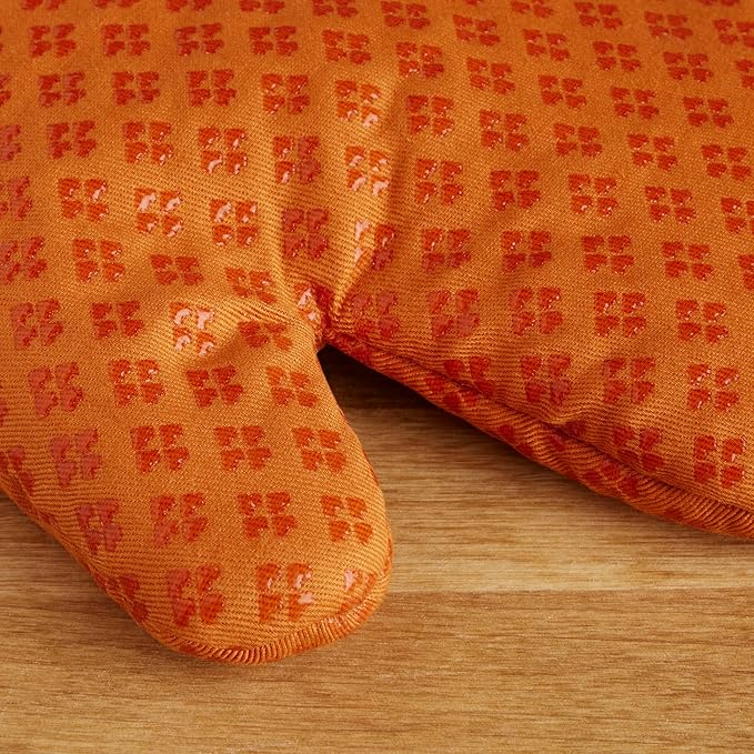 KitchenAid Asteroid Oven Mitt Set, 7"x12.5", Honey Orange, 2 Piece