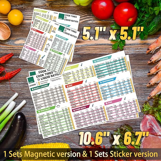 Instant Pot Cheat Sheet Magnet Set Accessories Quick Reference Guide - Healthy Handy Kitchen Recipe Cookbook
