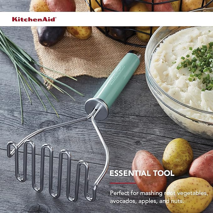 KitchenAid Gourmet Stainless Steel Wire Masher, 10.24-Inch, Aqua Sky