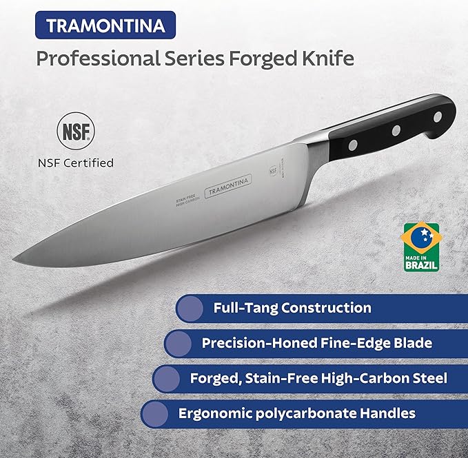 Tramontina Pro Series Forged 4-Inch Paring Knife, Stain-free High-Carbon Steel Small Kitchen Knives for Cooking