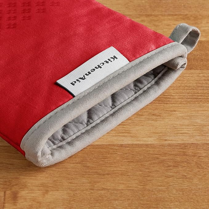 KitchenAid Asteroid Oven Mitt Set, 7"x12.5", Fire Red, 2 Piece