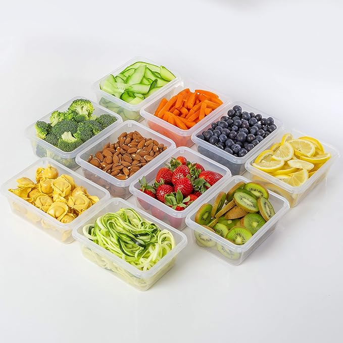 fullstar 20-Piece Plastic Food Storage Containers with Lids (10 Containers & 10 Lids) - Leakproof, BPA-Free, Meal Prep Containers, Reusable Lunch Storage Set for Kitchen Organization (Pack of 20)