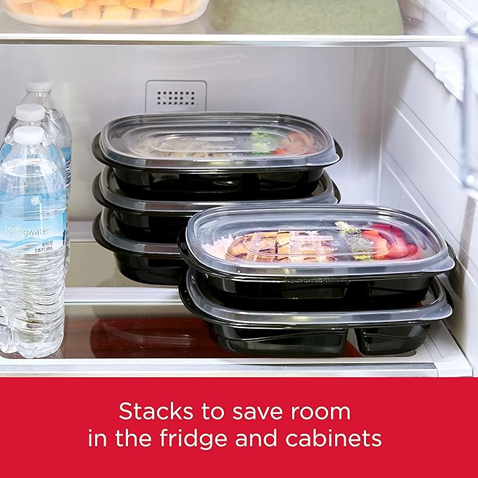 Rubbermaid 32-Piece Food Storage Containers with Lids for Lunch, Meal Prep, and Leftovers, Dishwasher Safe, 5-Cup, Black