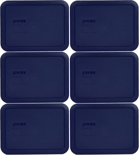 Pyrex 7210-PC 3-Cup Blue Food Storage Replacement Lid (6-Pack) - Made in USA