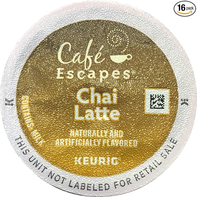 Cafe Escapes Chai Latte K-Cups, 16 Count (Packaging May Vary)