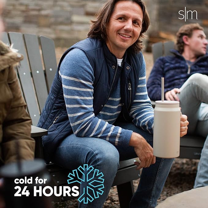 Simple Modern 50 oz Mug Tumbler with Handle and Straw Lid | Reusable Insulated Stainless Steel Large Travel Jug Water Bottle | Gifts for Women Men Him Her | Trek Collection | 50oz | 80s Mix