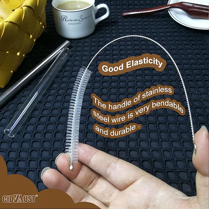 Straw Cleaner Brush for Stanley Extra Long 12 inch, Extra Wide 12mm diam Straw Brushes for 40/30/20 oz Stanley Mug, Straw Cleaning Brush for Tubes, Water Cup, Extra Long Straw Brush Set 10 Pack