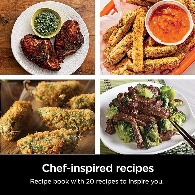 Ninja | Air Fryer | 4 QT Capacity | 4-in1 Roast, Crisp, Roast, Reheats, & Dehydrates | Dishwasher Safe Parts | Includes 20 Easy & Healthy Recipes | Compact | Grey | AF101