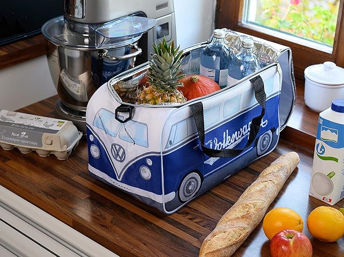 BRISA VW Collection - Volkswagen Insulated Cool-Warm Thermo Picnic Lunch Bag Box for Food in T1 Bus Design (25 Liters/6.6 Gallons)
