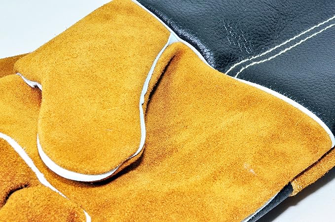 G & F Products Premium Leather Heat-Resistant Gloves – BBQ, Fireplace – Puncture, Cut, and Fire Protection with Cotton Lining and Kevlar Stitch – Durable Suede and Cowhide Leather