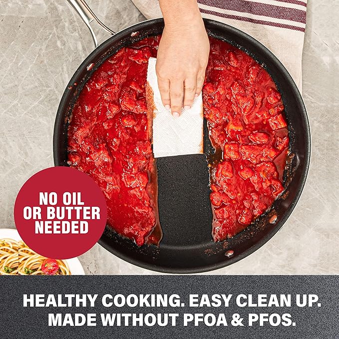 GRANITESTONE 11" Non-Stick Frying Pan with Mineral/Diamond Coating for Long Lasting Nonstick Skillet for Cooking with Stay Cool Handles, Oven/Dishwasher Safe, Non-toxic