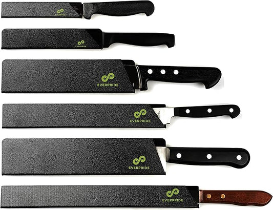 EVERPRIDE Chef Knife Sheath Set (6-Piece Set) Universal Blade Edge Cover Guards for Chef’s and Kitchen Knives – Durable, BPA-Free, Felt Lined, Sturdy ABS Plastic – Knives Not Included